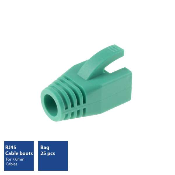 ACT RJ45 boot for 7.0 mm cable 25db Green