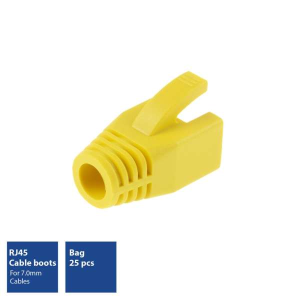 ACT RJ45 boot for 7.0 mm cable 25db Yellow