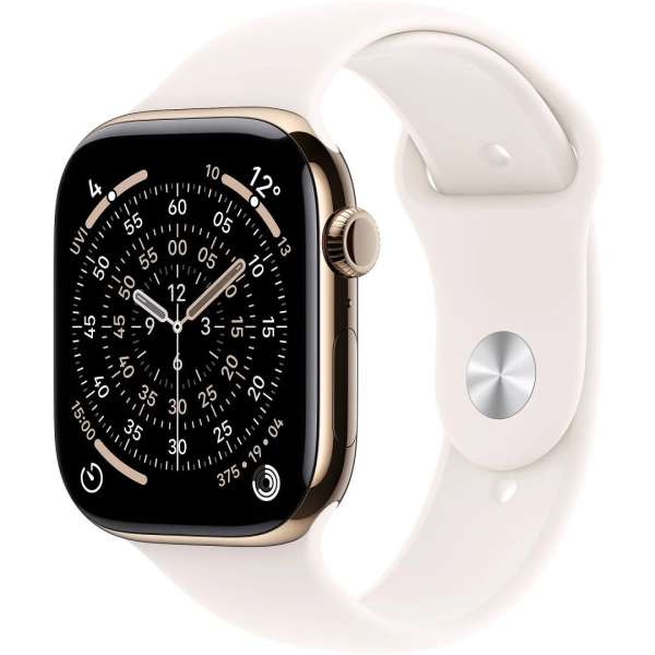 Apple Watch S11 Cellular 46mm Gold Titanium Case with Light Blush Sport Band M/L