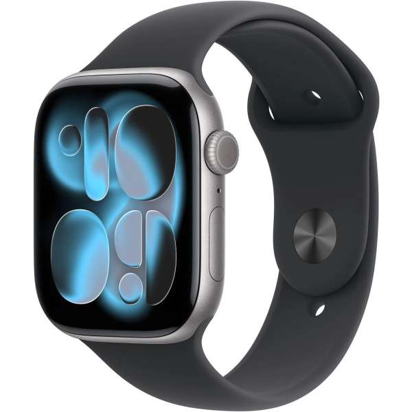 Apple Watch S11 GPS 46mm Space Grey Aluminium Case with Black Sport Band M/L