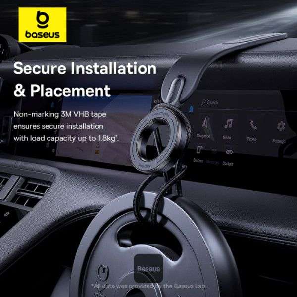 Baseus C02 Go Magnetic Car Phone Holder 360° Rotatable, Bendable Car Mount Black