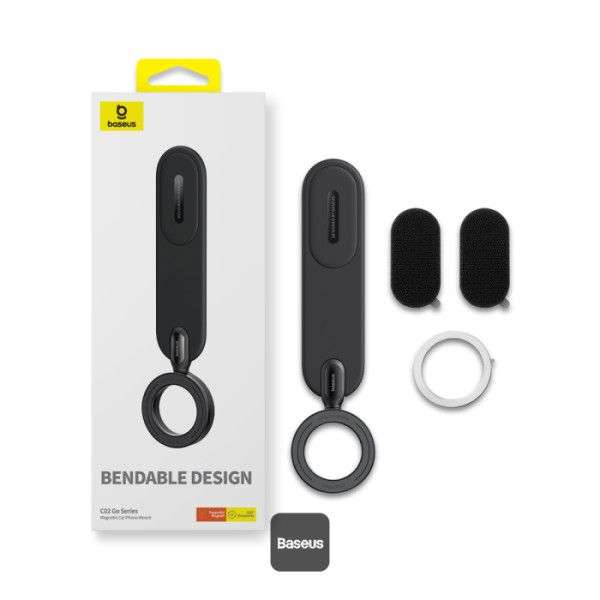 Baseus C02 Go Magnetic Car Phone Holder 360° Rotatable, Bendable Car Mount Black
