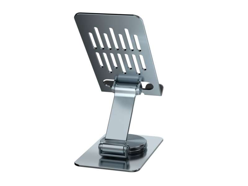 Conceptronic  THANA08G Foldable Swivel Phone Stand 360° Rotating Base Adjustable Height Grey