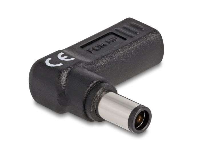 DeLock Adapter for Laptop Charging Cable USB Type-C female to HP 7.4 x 5.0 mm male 90° angled