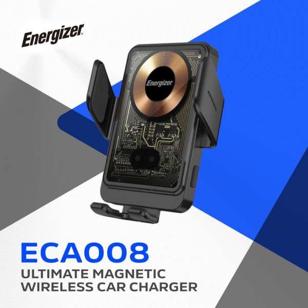 Energizer ECA008 15W Fast Wireless Car Charger with USB-C Input Black