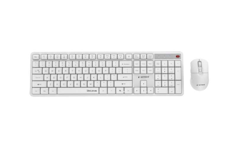 Gembird KBS-WMS-01-W Silent key Pro Business Wireless Keyboard Combo White US