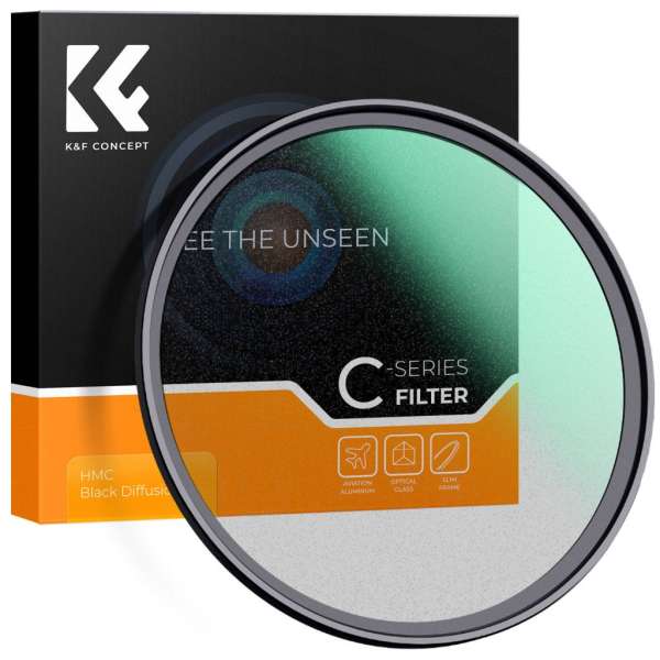 K&F Concept C Series Black Mist 1/8 lágyító szűrő, ultravékony többrétegű bevonat, 46mm