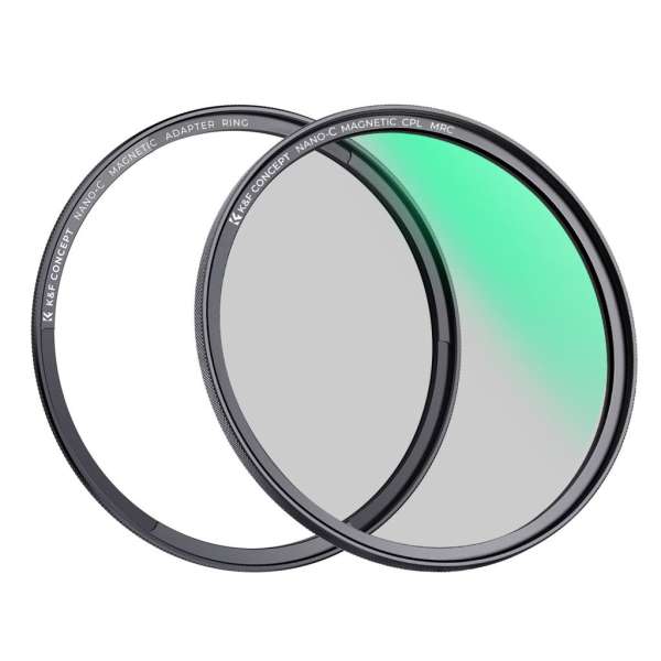 K&F Concept C Series CPL mágneses cirkuláris polár szűrő, mágneses adapterrel, 82 mm