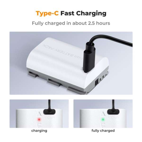 K&F Concept LP-E6NH akkumulátor 2db 2250mAh