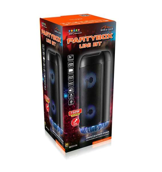 Media-Tech MT3174 PartyBox Uni BT Bluetooth Speaker Black