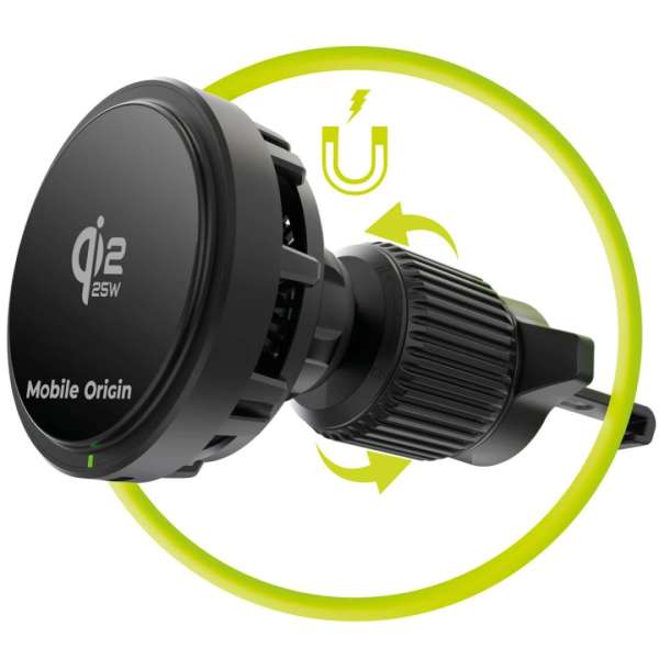 Mobile Origin Qi2 Wireless Car Charger 25W CA24 Black