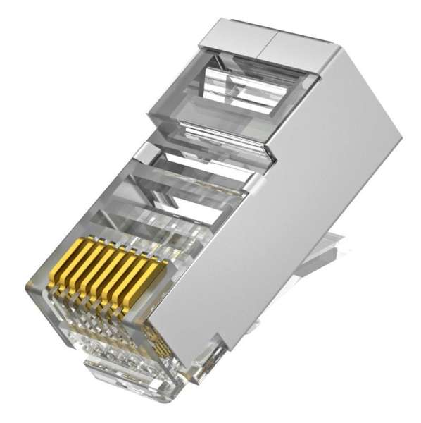Nestron Árnyékolt RJ45 csatlakozó; Cat6; fali és patch kábelekhez; 100 db/csomag