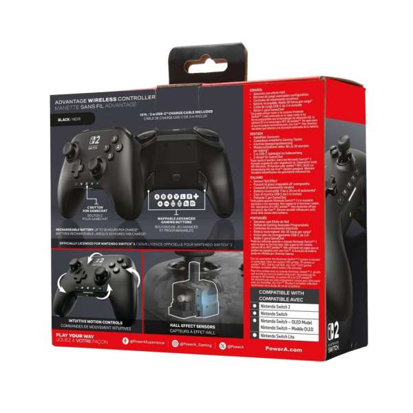 PowerA Advantage Wireless Controller for Nintendo Switch 2 Gamepad Black