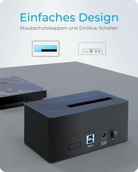 Raidsonic IB-1122-U3 DockingStation for 1x HDD/SSD with USB 3.2 Gen 1 Type-A interface