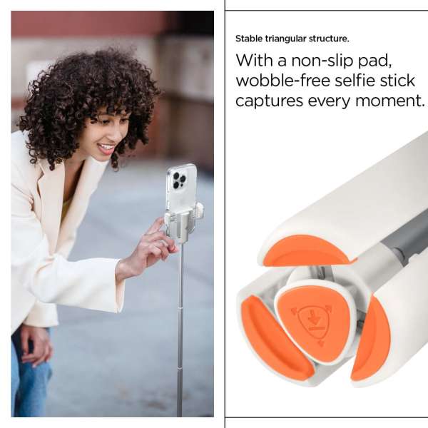 Spigen Tripod Selfie Stick MagSafe Auto-Open Dune Beige