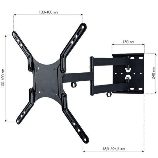 TECHLY  23-55" Universal LCD TV Wall Mount Bracket Black
