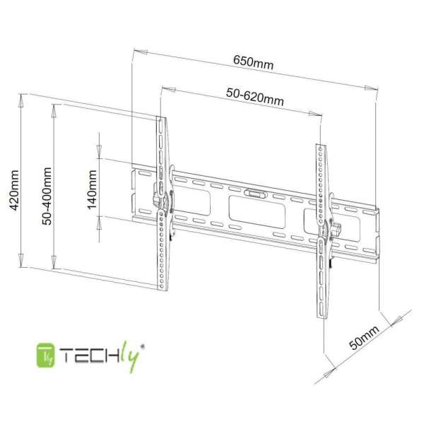 TECHLY  40"-65" Wall Bracket for LED LCD TV Tilt Black