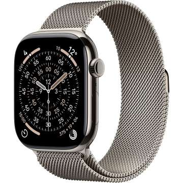 Apple Watch S11 Cellular 46mm Natural Titanium Case with Natural Milanese Loop M/L