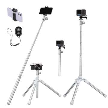K&F Concept E224A3+BH-18 állvány, selfie bot, Gopro adapter, telefon adapter, bluetooth kioldó