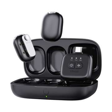 Ulanzi A30 vezeték nélküli Mini lavalier mikrofon 2 mikrofon és 1 vevő usb-c lighting Black